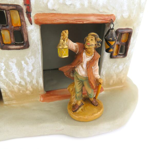 Fontanini Lighted Inn Scene Roman Inc Ceramic Nativity Village Building 54013 - Picture 3 of 16